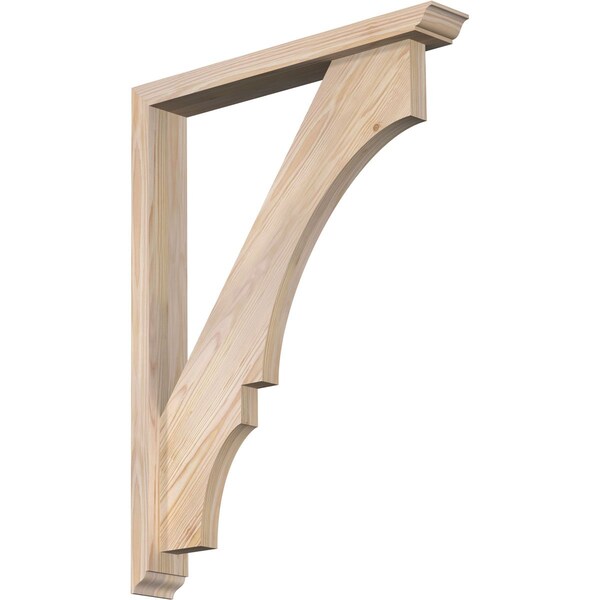 Ekena Millwork Balboa Traditional Smooth Bracket w/ Offset Brace, Douglas Fir, 3 1/2"W x 24"D x 32"H BKT0402X24X32BOA01SDF - main
